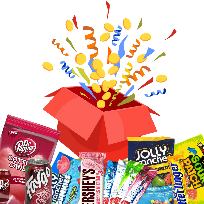 Mega Mix Mystery Box 25 American Sweets and 1 Soda